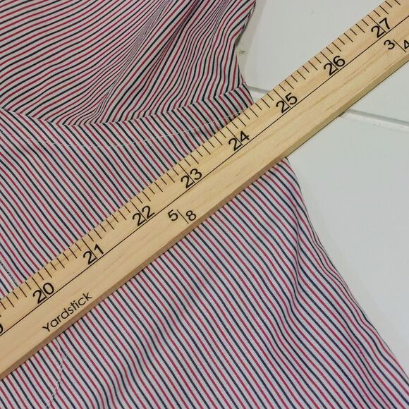 Lauren Ralph Lauren Men's 16 32/33 Non-Iron Shirt Red Blue Striped Business - Picture 8 of 10